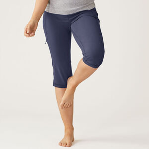 Duluth NoGa Stretch Capri Pants Size S Blue Heather Cargo Zip Pocket Active